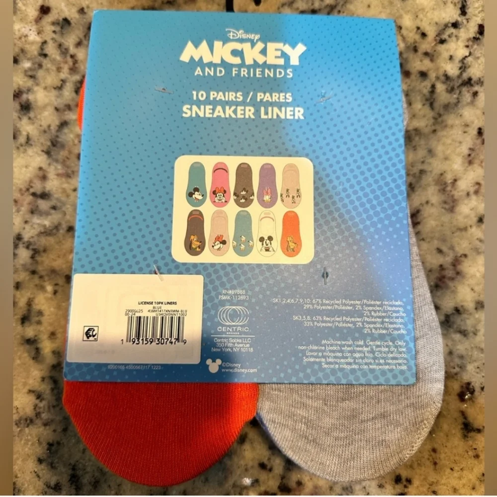 Disney Mickey and Friends sneaker liners shoe size 4-10